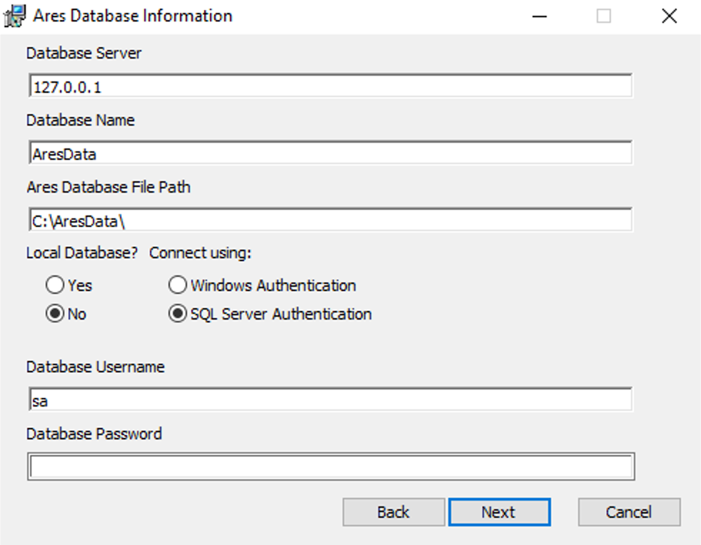 Server installation step 2